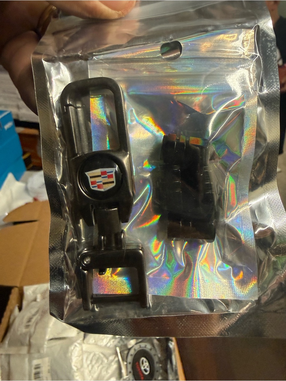Black Key Fob Holder & Clip Accessory Cadillac